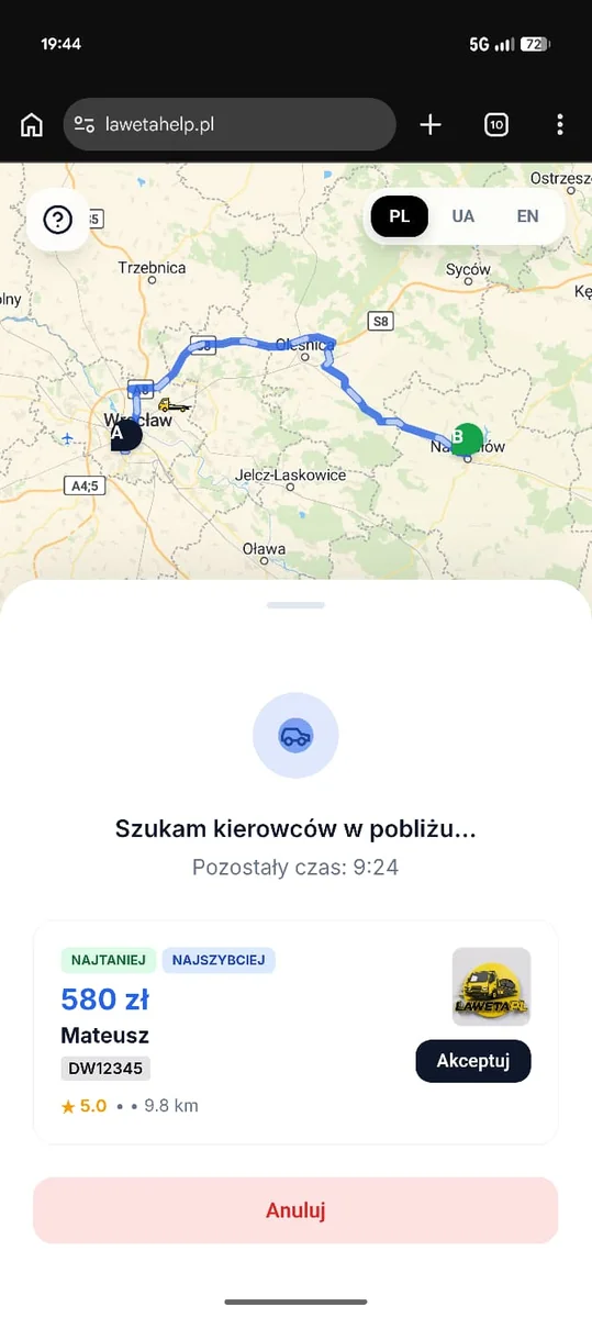 Szukanie kierowców